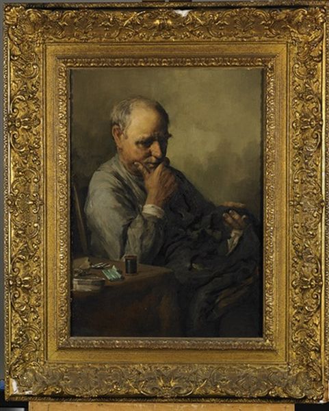 Portrait Of An Elderly Man Oil Painting by Paul Harney Jr.