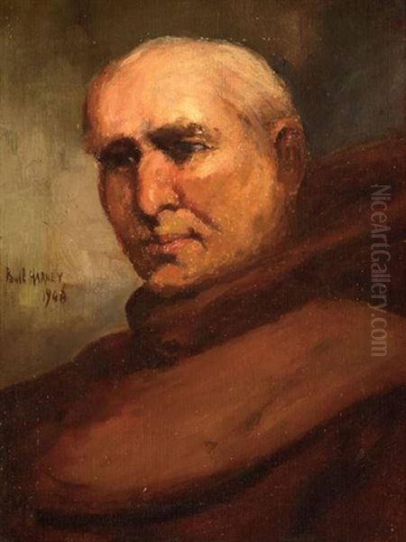 Bust-length Portrait Of A Monk Oil Painting by Paul Harney Jr.