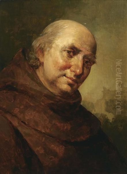 Portrait Of A Monk Oil Painting by Paul Harney Jr.