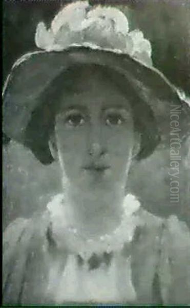 Girl In A Summer Hat by Edward Steel Harper Jr.