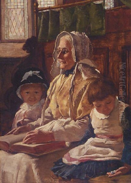 At Church With Grandmother Oil Painting by Edward Samuel Harper