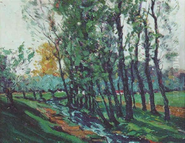 Landscape With Stream Oil Painting by William A. Harper