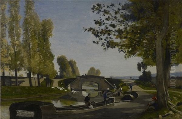 Mid-summer, East Hampton, New York Oil Painting by Henri Joseph Harpignies