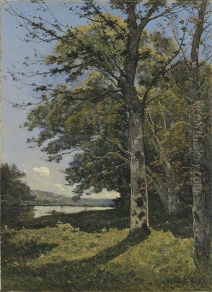 Les Bords De L'yonne Oil Painting by Henri Joseph Harpignies