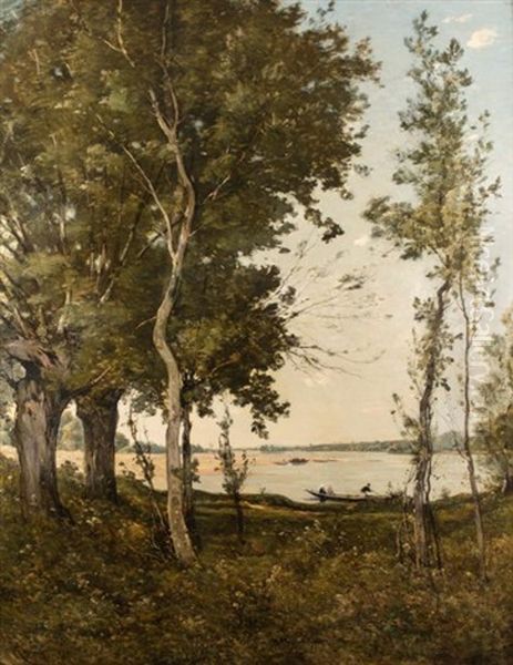 Un Matin Aux Loups Pres De Bonny Sur Loire Oil Painting by Henri Joseph Harpignies