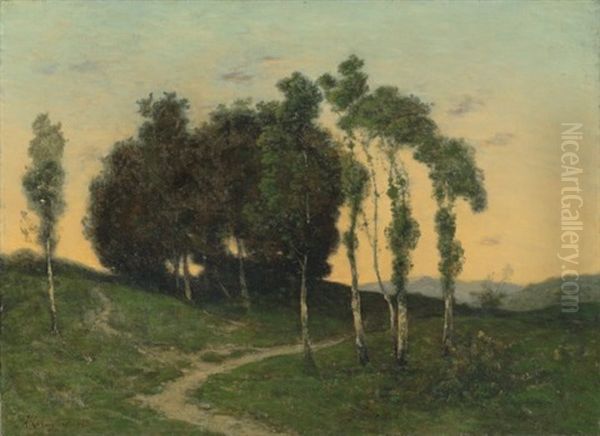 Pathway At St. Prive Oil Painting by Henri Joseph Harpignies