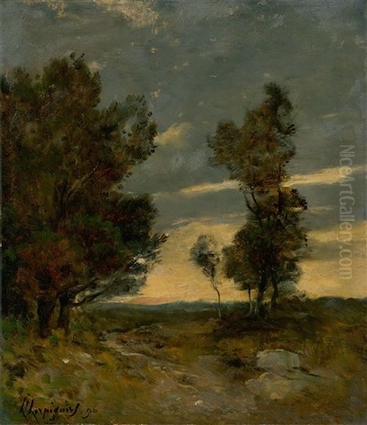 Twilight Oil Painting by Henri Joseph Harpignies