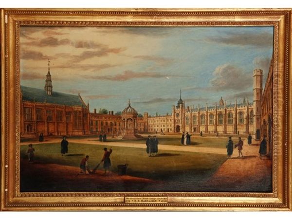 The Great Court, Trinity College, Cambridge Oil Painting by Richard Bankes Harraden