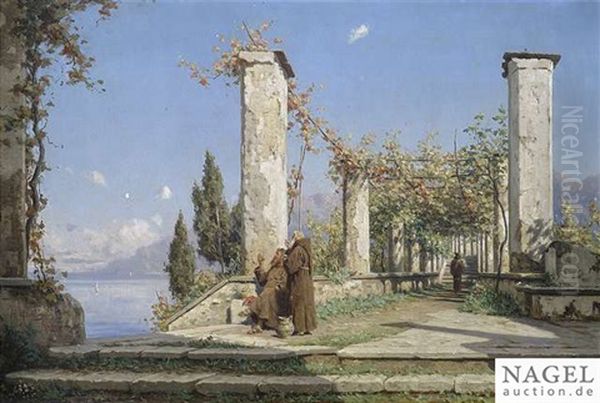 Pergola At A Monastery At Amalfi Coast by Hugo Paul Harrer