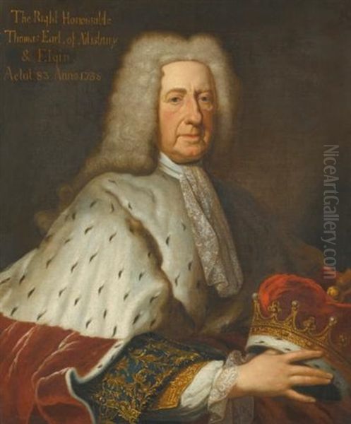 Portrait Of Thomas Bruce, 2nd Earl Of Ailesbury And 3rd Earl Of Elgin, In Peers Robes Oil Painting by Francois Harrewijn