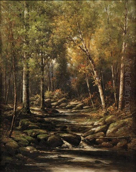 Wooded Brook Oil Painting by George Harrington