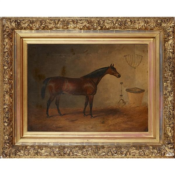 Horse In A Stable Oil Painting by Robert Harrington