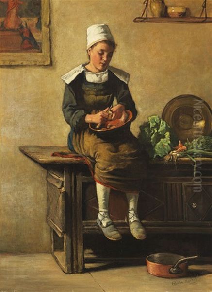 Kleine Kuchenmagd Oil Painting by Edwin Harris