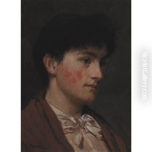 Portrait Of A Woman Oil Painting by Edwin Harris