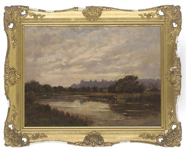 Arundel Castle From The Arun Oil Painting by Edwin Harris