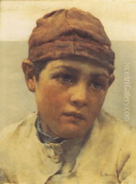 Portrait Of A Young Boy Oil Painting by Edwin Harris