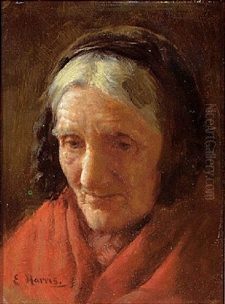 Portrait Of An Old Woman by Edwin Harris