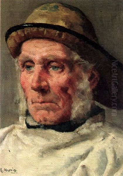 Portrait Of A Fisherman Oil Painting by Edwin Harris