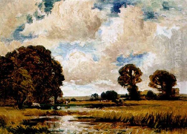 Sommerliche Weidelandschaft Oil Painting by Edwin Harris