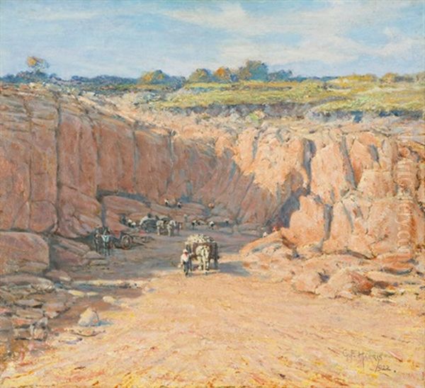 Stathams Quarry Gooseberry Hill Oil Painting by George F. Harris