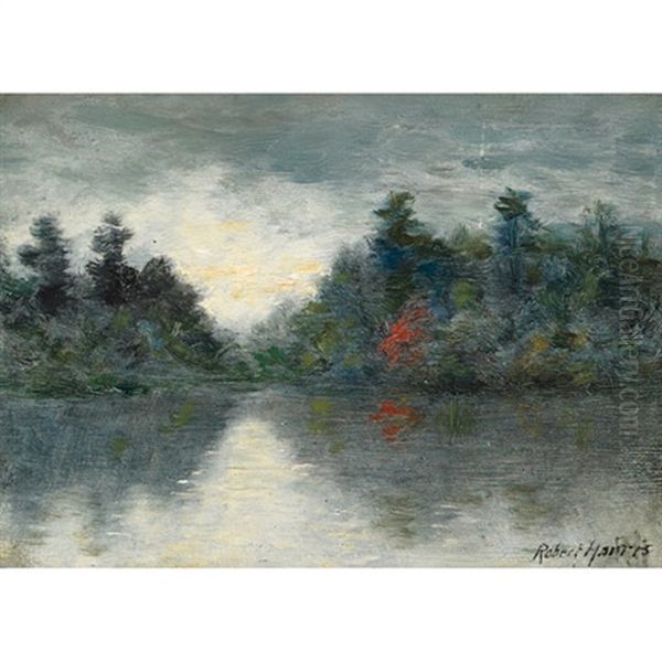 Mirror Lake, Lake Placid Club, Sept Oil Painting by Robert Harris