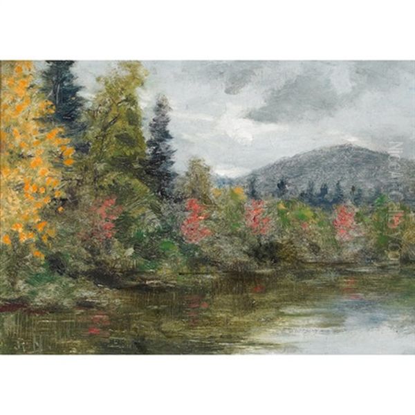 On Mirror Lake, Lake Placid, Sept Oil Painting by Robert Harris