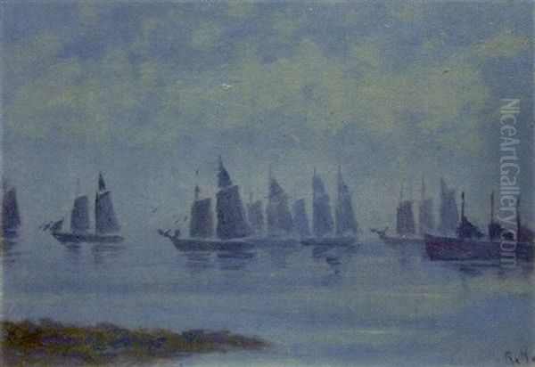 Ships At Sail, Gloucester Oil Painting by Robert Harris