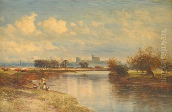 A View Of Windsor From The Thames Oil Painting by William E. Harris