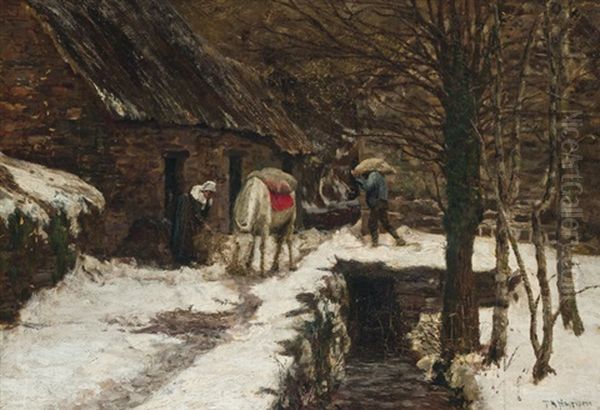 Aston Mill, Winter Oil Painting by Alexander Harrison