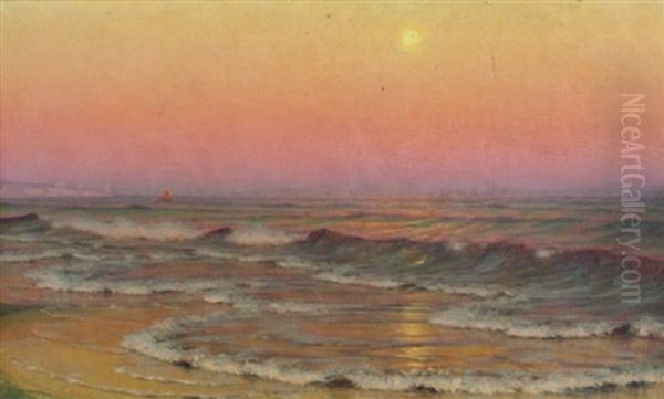 Marina Al Tramonto Oil Painting by Alexander Harrison