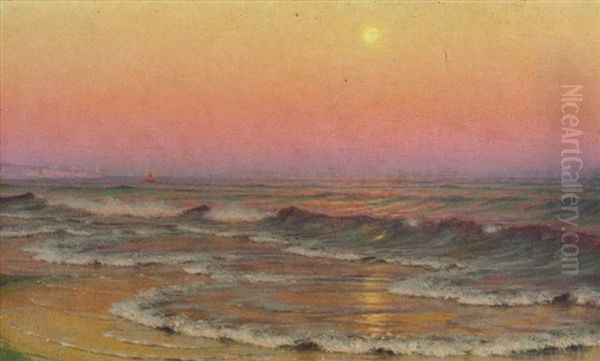 Marina Al Tramonto Oil Painting by Alexander Harrison