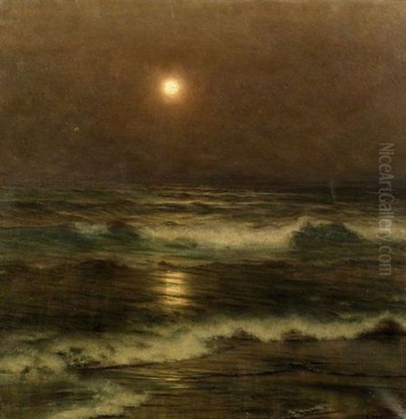 Twilight Moon - A Normandy View Oil Painting by Alexander Harrison