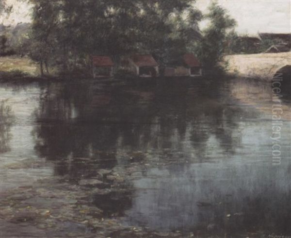 The Lower River Oil Painting by Alexander Harrison