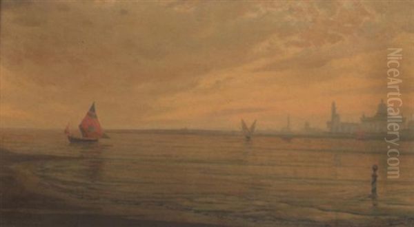 Venice At Dawn With Sailboats by Alexander Harrison