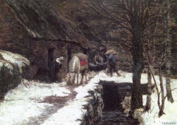 Aston Mill, Winter Oil Painting by Alexander Harrison