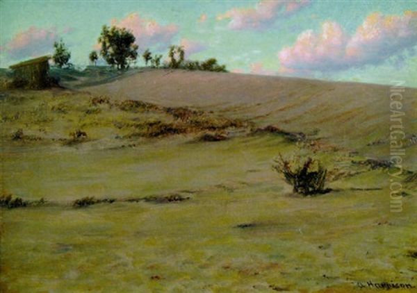 Landscape With Pink Clouds Oil Painting by Alexander Harrison