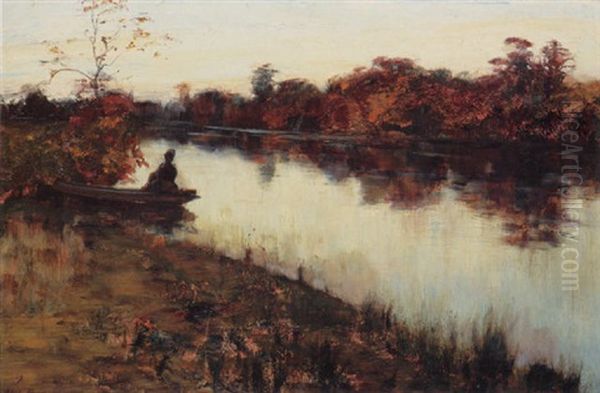 Twilight On The River Oil Painting by Alexander Harrison