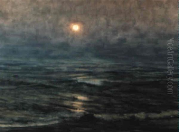 Clair De Lune En Mer Oil Painting by Alexander Harrison