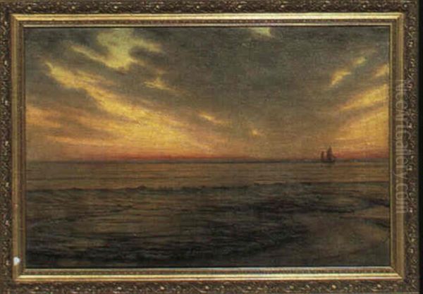 Sunset Oil Painting by Alexander Harrison