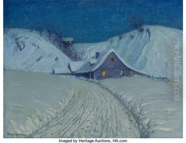 Winter's Cabin At The Curve by Lovell Birge Harrison