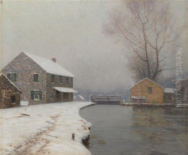 The Lock In Winter Oil Painting by Lovell Birge Harrison