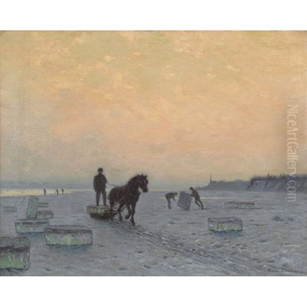 The Ice Harvest Oil Painting by Lovell Birge Harrison