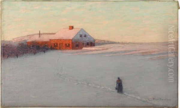 The Red House Oil Painting by Lovell Birge Harrison