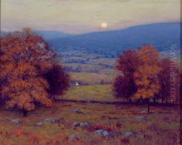 Moonrise In October Oil Painting by Lovell Birge Harrison