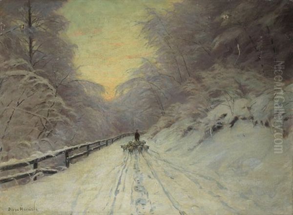 Winter Sunrise Oil Painting by Lovell Birge Harrison