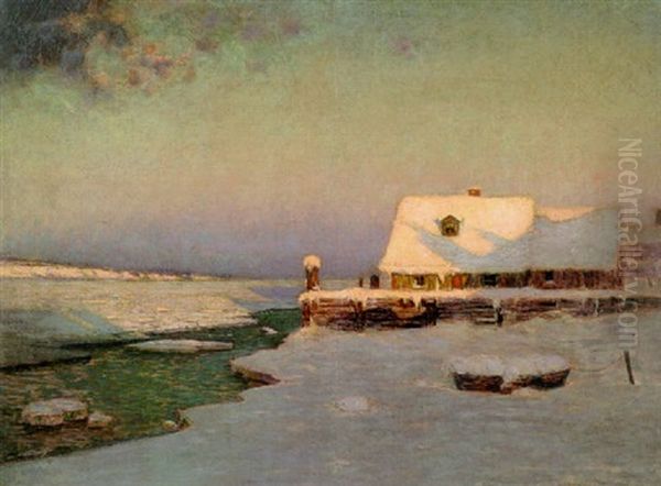 Winter Twilight Oil Painting by Lovell Birge Harrison