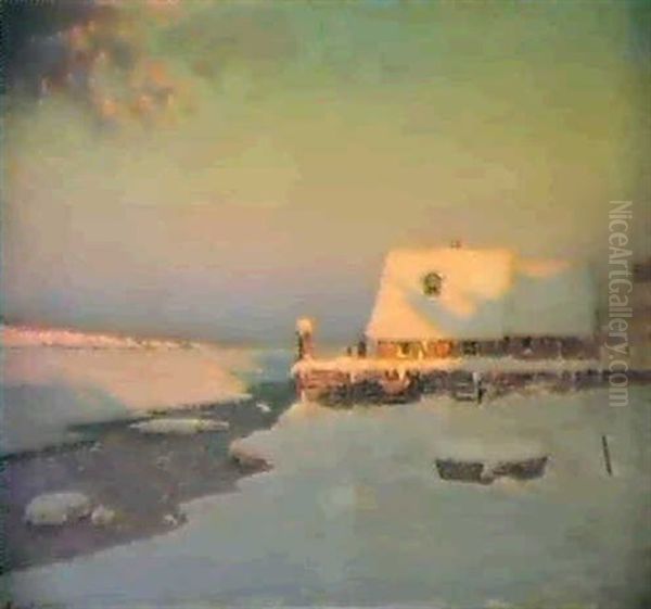 Winter Twilight Oil Painting by Lovell Birge Harrison