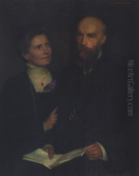 Blayney R.t. Balfour And Madeline, His Wife, 191 Of Townley Hall, Louth Oil Painting by Sarah Cecilia Harrison