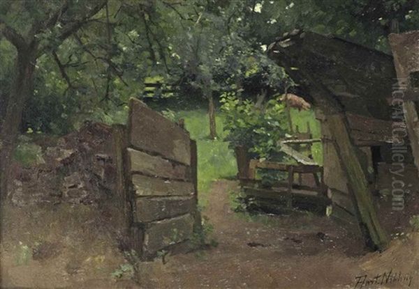 The Garden Oil Painting by Ferdinand Hart Nibbrig