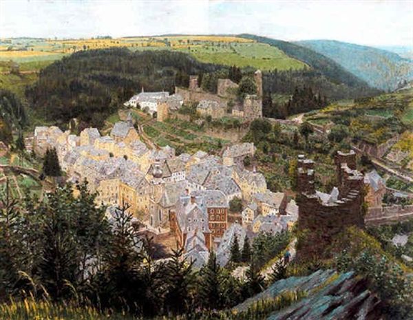 Gezicht Op Montjoie Oil Painting by Ferdinand Hart Nibbrig